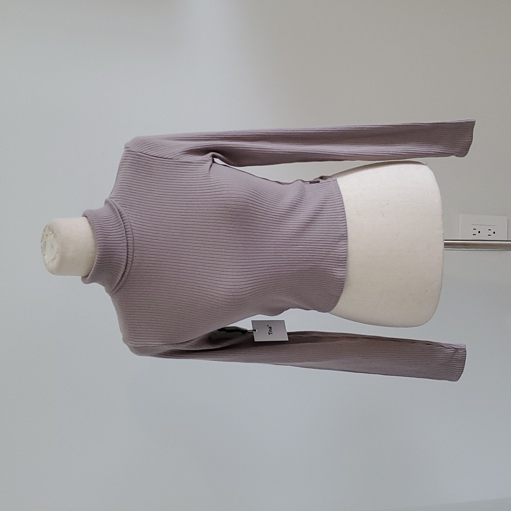 TNA  Aritza brand ribbed Babine turtleneck top in mauve desert size m NWTS